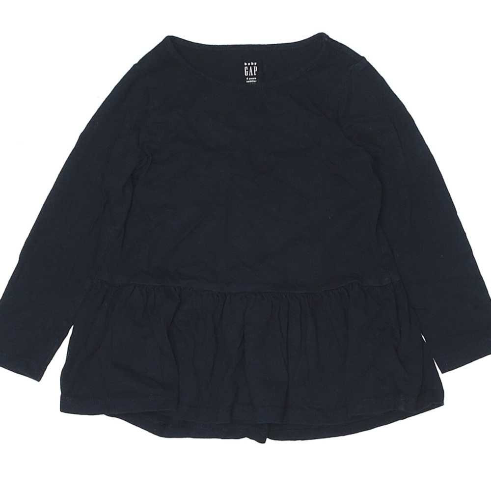 Baby Gap Navy Long Sleeve Tee w Ruffles hem